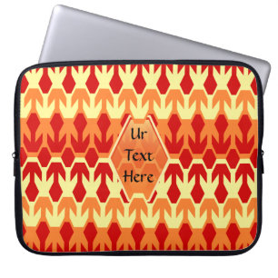 Housse Pour Ordinateur Portable Monogramme de navire rouge et de flèche jaune