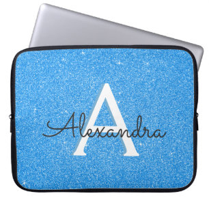 Housse Pour Ordinateur Portable Monogramme de Parties scintillant et étincelle ble