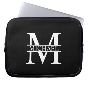 Housse Pour Ordinateur Portable Monogramme et nom personnalisés