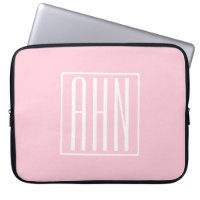 Monogramme initial | Blanc sur rose clair