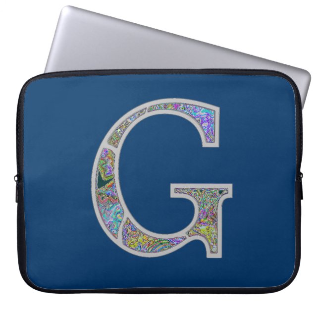 Housse Pour Ordinateur Portable Monogramme lumineux par Gg (Devant)
