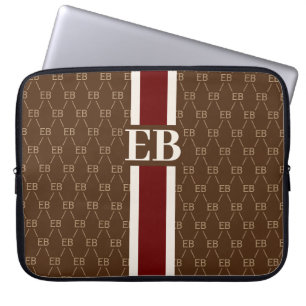 Housse Pour Ordinateur Portable Monogramme moderne avec Motif de concepteur
