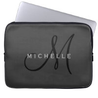 Monogramme noir professionnel Gris Votre nom