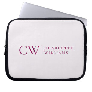 Housse Pour Ordinateur Portable Monogramme Personnalisé Pink Premier Portable
