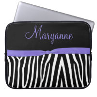 Monogramme pourpre de ruban de zèbre noir pourpre