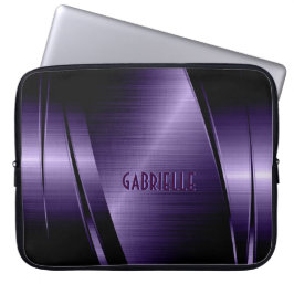 Housse Pour Ordinateur Portable Monogramme violet métal brossé en aluminium