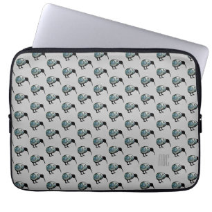 HOUSSE POUR ORDINATEUR PORTABLE MONONGRAM NOUVELLE-ZÉLANDE PAUA KIWI OISEAU MOTIF 