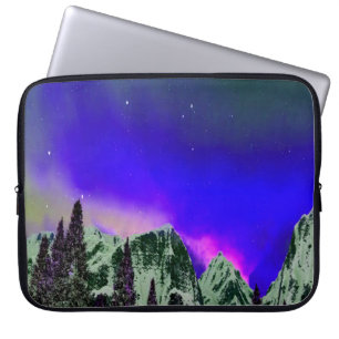 Housse Pour Ordinateur Portable Montagnes d'hiver à la nuit