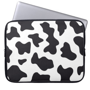 Housse Pour Ordinateur Portable MOO Motif de vache laitière noire et blanche Impri