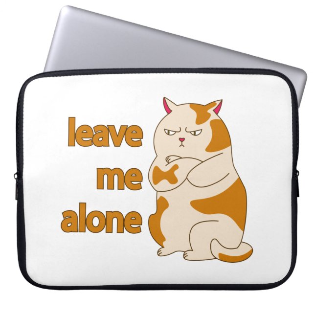 Housse Pour Ordinateur Portable Moody Grosse cat me laisse tranquille (Devant)