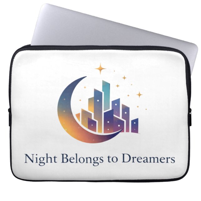 Housse Pour Ordinateur Portable Moon City Dream Illustration (Devant)