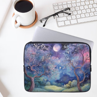 Housse Pour Ordinateur Portable Moonlit Enchanted Forest Nightscape