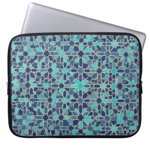 Housse Pour Ordinateur Portable mosaïque bleue