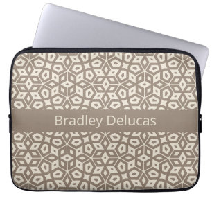 Housse Pour Ordinateur Portable Mosaïque de Taupe Cotta à deux tons avec bande de