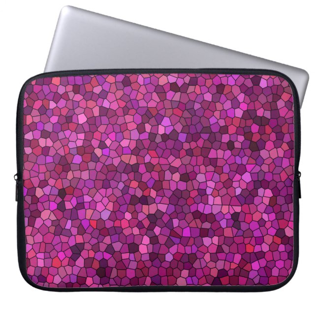 Housse Pour Ordinateur Portable Mosaïque violet rose (Devant)