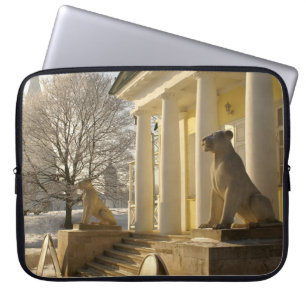 Housse Pour Ordinateur Portable Moscou. Hiver. sculpture de lions.