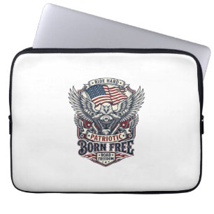 Housse Pour Ordinateur Portable Moteur Aigle Patriotique Biker Route Liberté Patri
