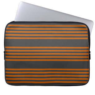 Housse Pour Ordinateur Portable Motif à cinq bandes Burnt orange et charbon de boi