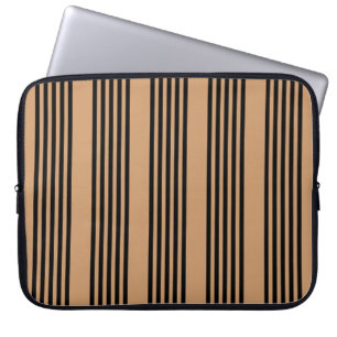 Housse Pour Ordinateur Portable Motif à cinq bandes noir et brun