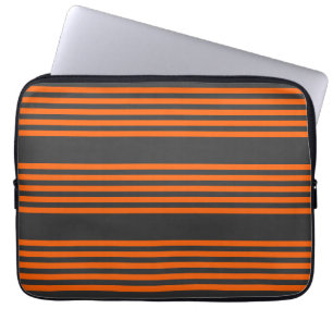 Housse Pour Ordinateur Portable Motif à cinq bandes orange et charbon de bois