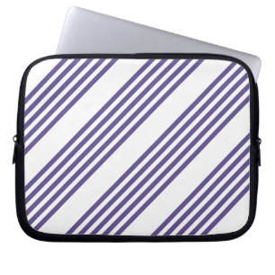 Housse Pour Ordinateur Portable Motif à cinq bandes Ultra violet et blanc