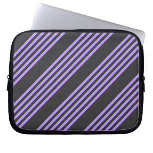 Housse Pour Ordinateur Portable Motif à cinq bandes violet et charbon de bois