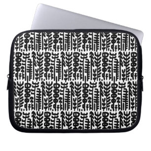 Housse Pour Ordinateur Portable Motif à l'encre noire d'arbre de course
