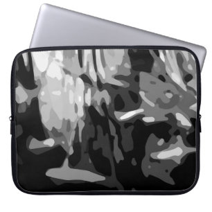Housse Pour Ordinateur Portable Motif Abstrait Black White