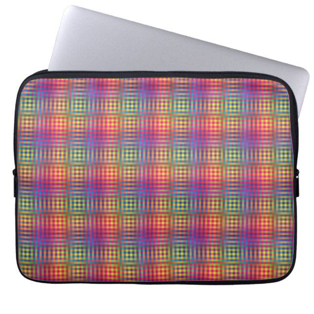Housse Pour Ordinateur Portable Motif Abstrait Coloré Damier (Devant)