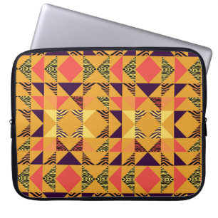 Housse Pour Ordinateur Portable Motif Abstrait Memphis Pastel Triangle.