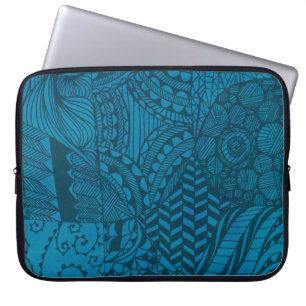 Housse Pour Ordinateur Portable Motif bleu Art Abstrait