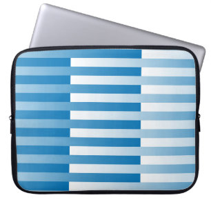 Housse Pour Ordinateur Portable Motif Bleu Blanc rayé