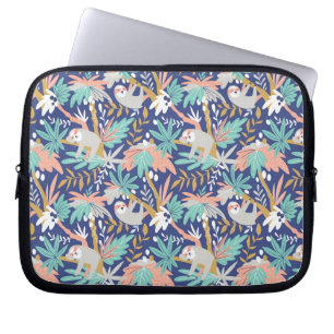 Housse Pour Ordinateur Portable Motif bleu tropical de paresse