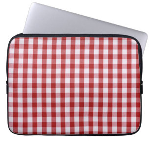 Housse Pour Ordinateur Portable Motif/Carré À damiers rouge et blanc