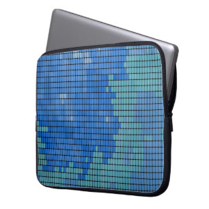 Housse Pour Ordinateur Portable Motif Carré bleu Abstrait