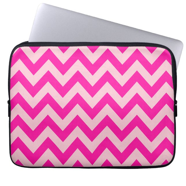 Housse Pour Ordinateur Portable Motif Chevron rose chaud (Devant)