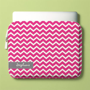 Housse Pour Ordinateur Portable Motif Chevrons Zag Rose chaud
