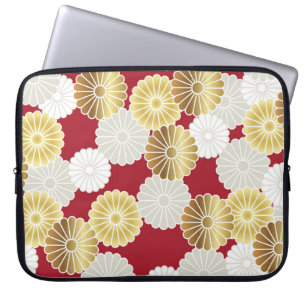 Housse Pour Ordinateur Portable Motif chrysanthème sans couture dans le tra japona