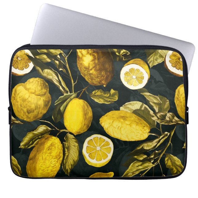 Housse Pour Ordinateur Portable Motif citron et feuille V (Devant)