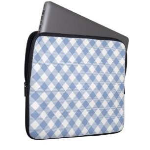 Housse Pour Ordinateur Portable Motif classique En vichy bleu coché