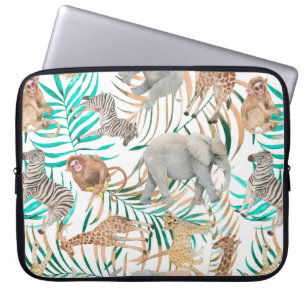 Housse Pour Ordinateur Portable Motif coloré à la main avec col à eau