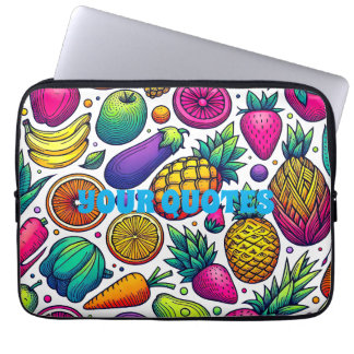 Housse Pour Ordinateur Portable Motif Coloré de Fruits et Légumes 