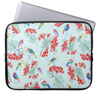 Housse Pour Ordinateur Portable motif composé d'oiseaux et de baies