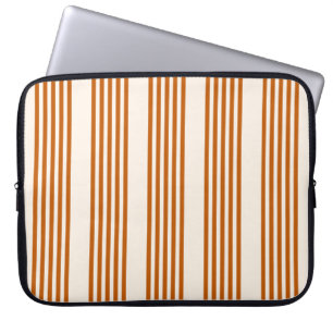 Housse Pour Ordinateur Portable Motif couleur orange brun et beige cinq rayures