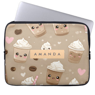 Housse Pour Ordinateur Portable Motif Cute Cappuccino personnalisé