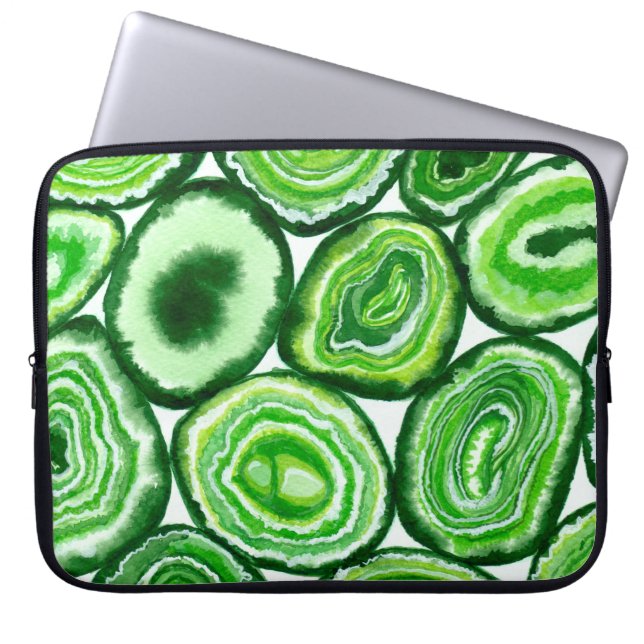 Housse Pour Ordinateur Portable Motif d'agate verte (Devant)