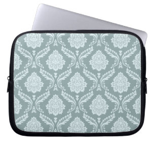 Housse Pour Ordinateur Portable Motif damassé rococo Canard bleu sarcelle