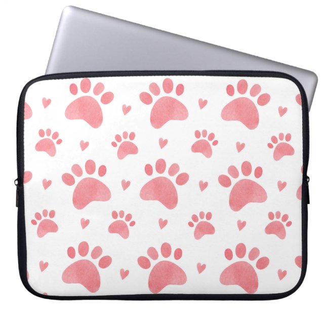 Housse Pour Ordinateur Portable Motif d'aquarelle Cat Paws (Devant)
