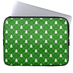 Housse Pour Ordinateur Portable Motif d'arbre de Noël vert festif
