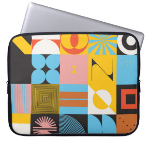 Housse Pour Ordinateur Portable Motif d'art néo-moderniste réalisé avec g abstrait